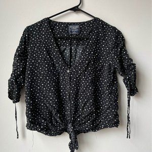 Abercrombie mini stars tie front top